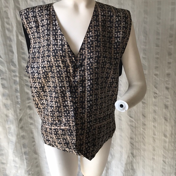 Vintage 100% Silk Montage Pour Homme vest - Picture 4 of 5